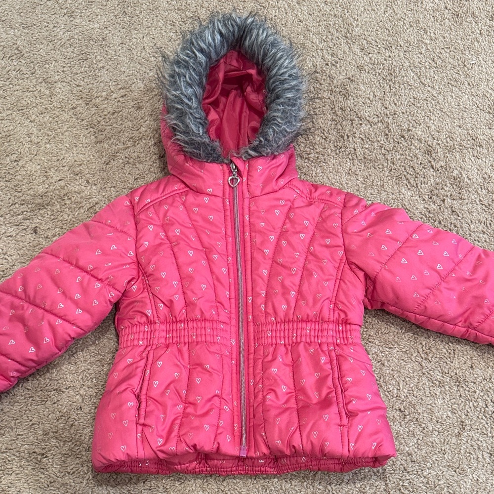 Rothschild Pink coat with Heart Accents